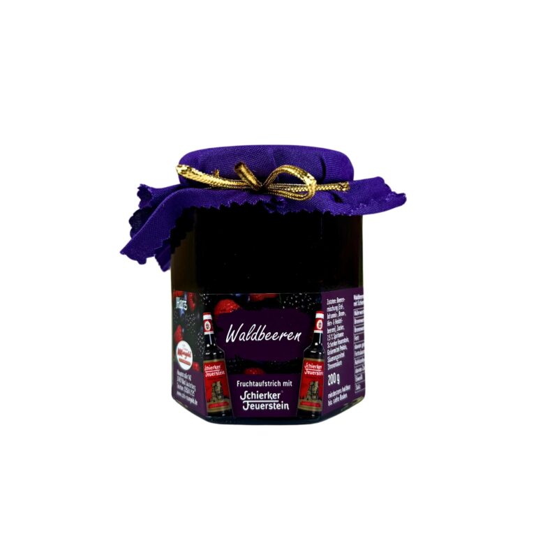 Wild berry jam with a small bottle